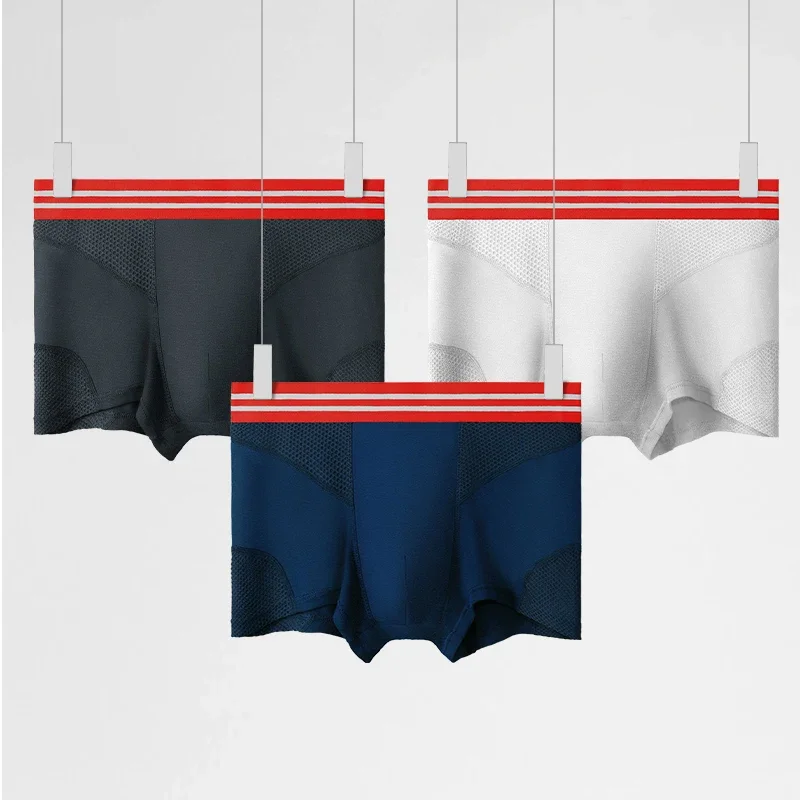 

Трусы, 5 шт., мужские трусы-боксеры из модала с сетчатыми отверстиями для воздухопроницаемости, мужские шорты-боксеры, мужские спортивные шорты в