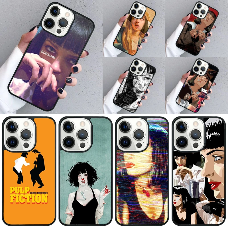 Mia Wallace Pulp Fiction Phone Case For iPhone 16 15 13 14 Pro Max 11 12 Mini Plus 2022 XR XS MAX Shell Cover coque