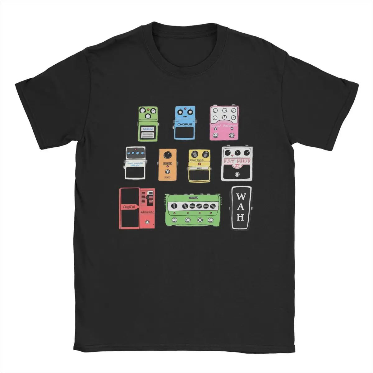 Guitar Pedals Recording Engineer Guitarist Gear Foot Effect Pedals Music T Shirt Casual Tees Men T-Shirts 100% Cotton Plus Size