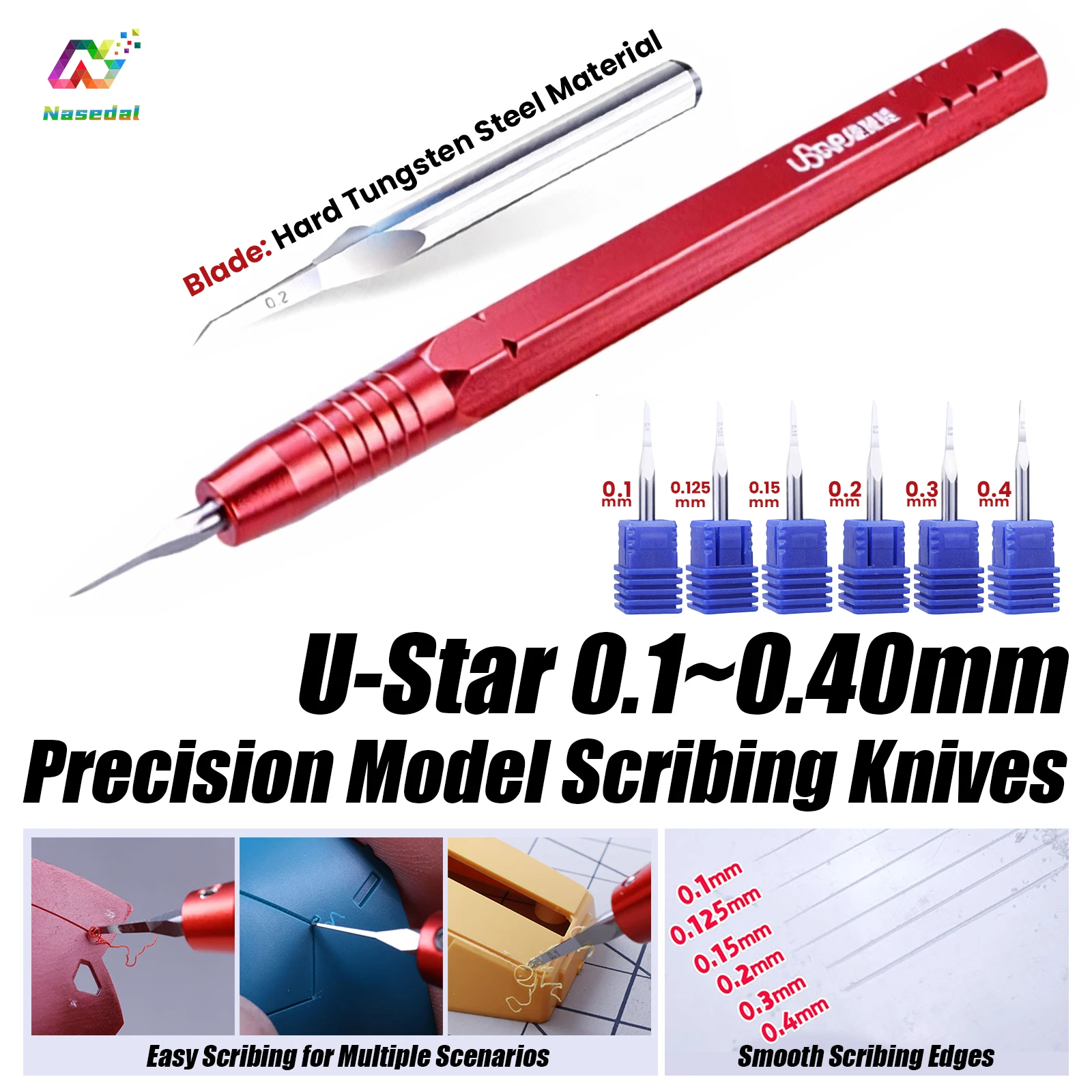 

Ustar UA-90950~57 Professional Scribing Tool for Gundam Model Kits Panel Lining Carving Trimming Military Resin Model DIY Craft