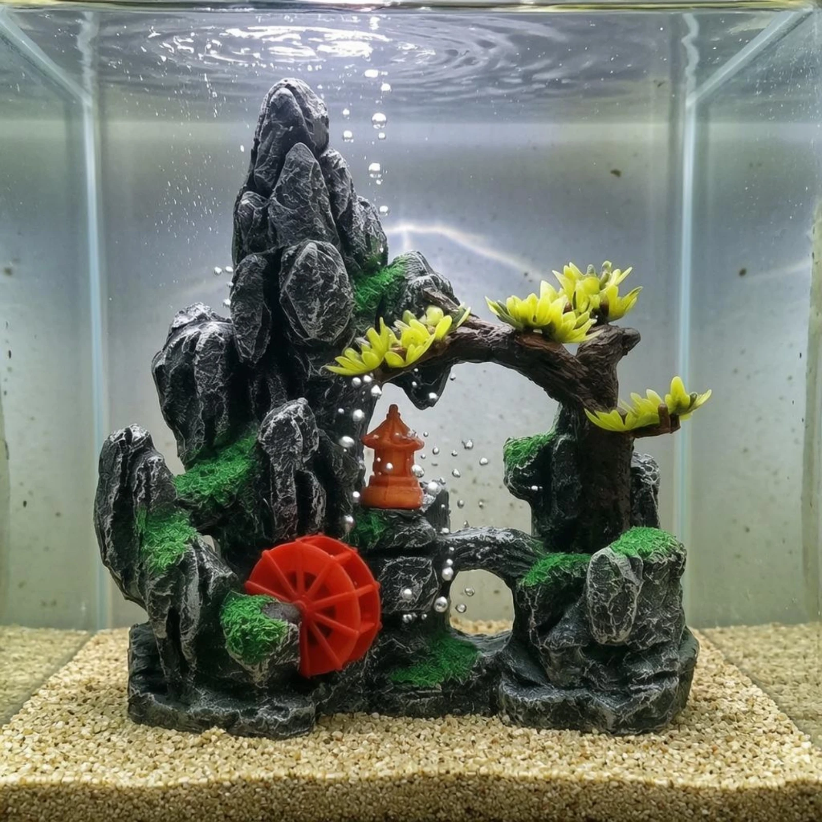 Adorno de Rueda de Agua para A - Aquarium Fish Low Maintenance reseña y precio