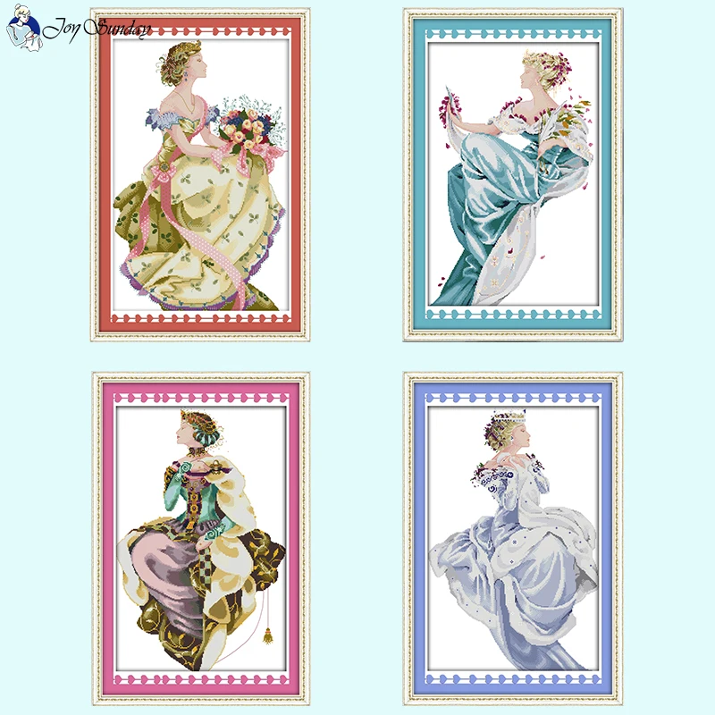 Four Seasons Queen Series  Character Pattern Cross stitch Kit 14CT 16CT 11CT Counted Fabric Embroidery Set DIY Home Decor Crafts