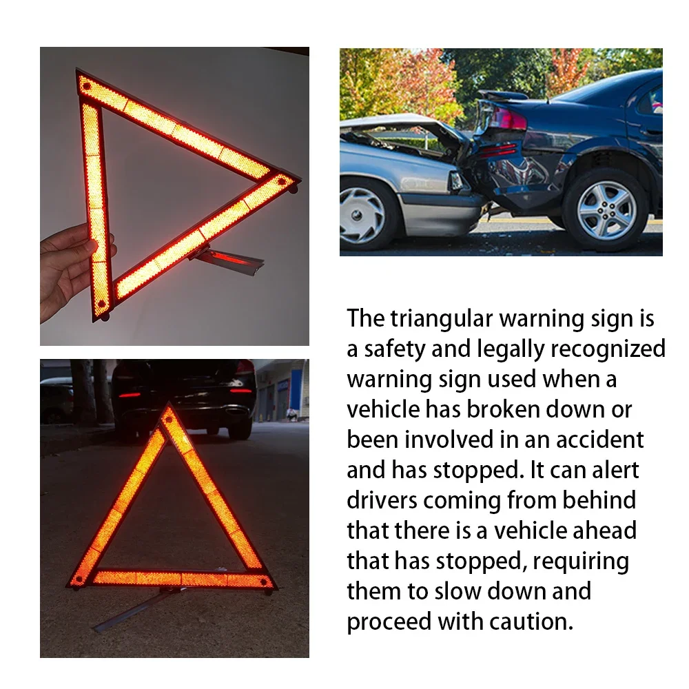 Auto-Dreieck Reflektierendes Stativ Notfall-Warnreflektoraufkleber Sicherheitsgefahren-Klappbares Stoppschild Auto-Zubehör – Detail 3