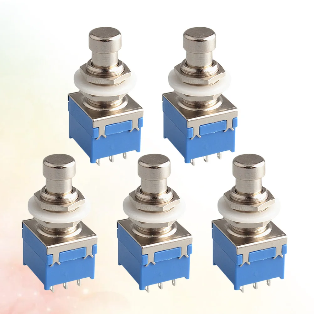 

5Pcs Guitar Effects Pedal Metal Stomp Foot Switch Blue True Bypass Electric Guitar 9-Pin Effects Pedal Box Accessory