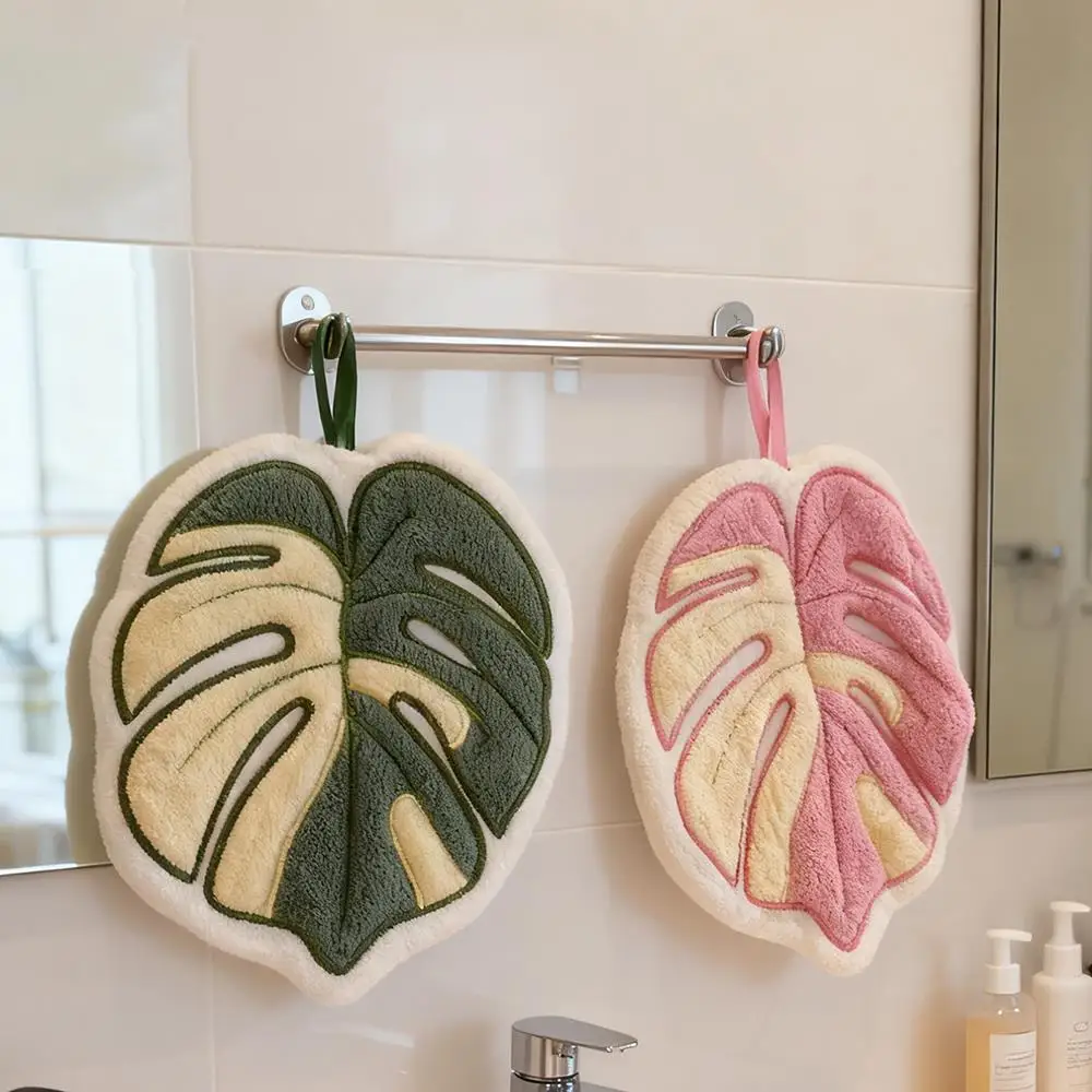 

Leaf Hand Towel Absorbent Cleaning Cloth Towel Soft Towel For Hands Kitchen Hanging Towels Handkerchief Towels Wash Hands Towels