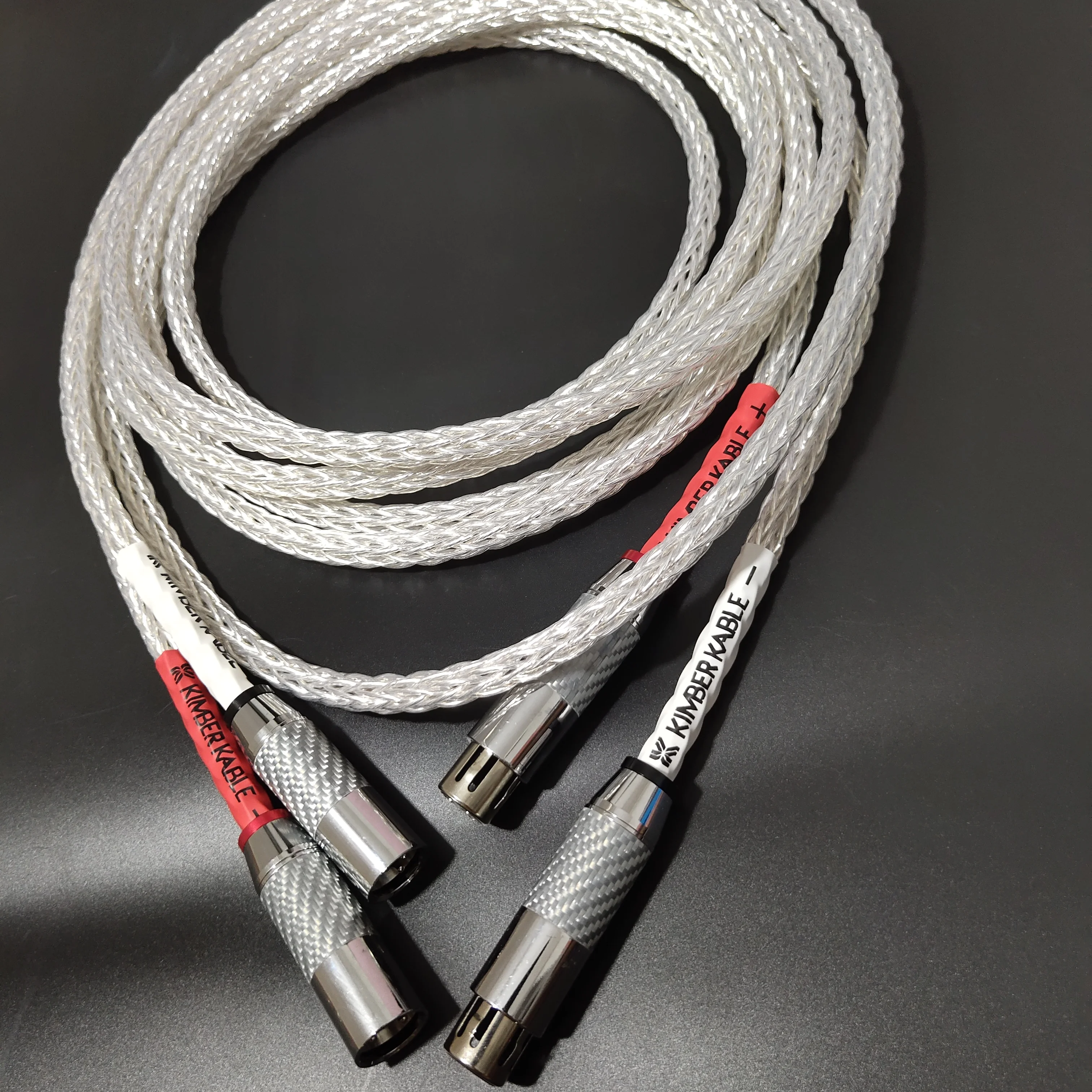 Original High Quality 8AG Silver Plated OCC HiFi XLR Audio Cable With Hi-End Carbon Fiber 3pins Balanced microphone wire 1Pair