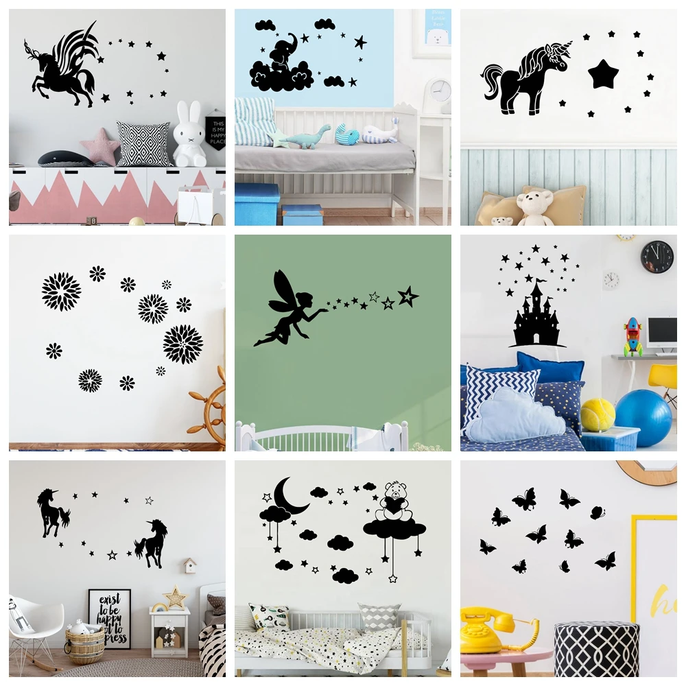 

1 pc Kawaii Wall Sticker Stickers Unicorn Decal For Kids Room Decoration Wallpaper Poster Baby Wall Art MURAL Drop Shipping