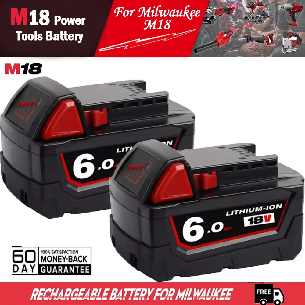 100% New Milwaukee M18 18V 12Ah Replacement For Milwaukee M18B5 XC Li-ion battery 48-11-1815 2604-20 48-11-1850 2646-20 2642-21