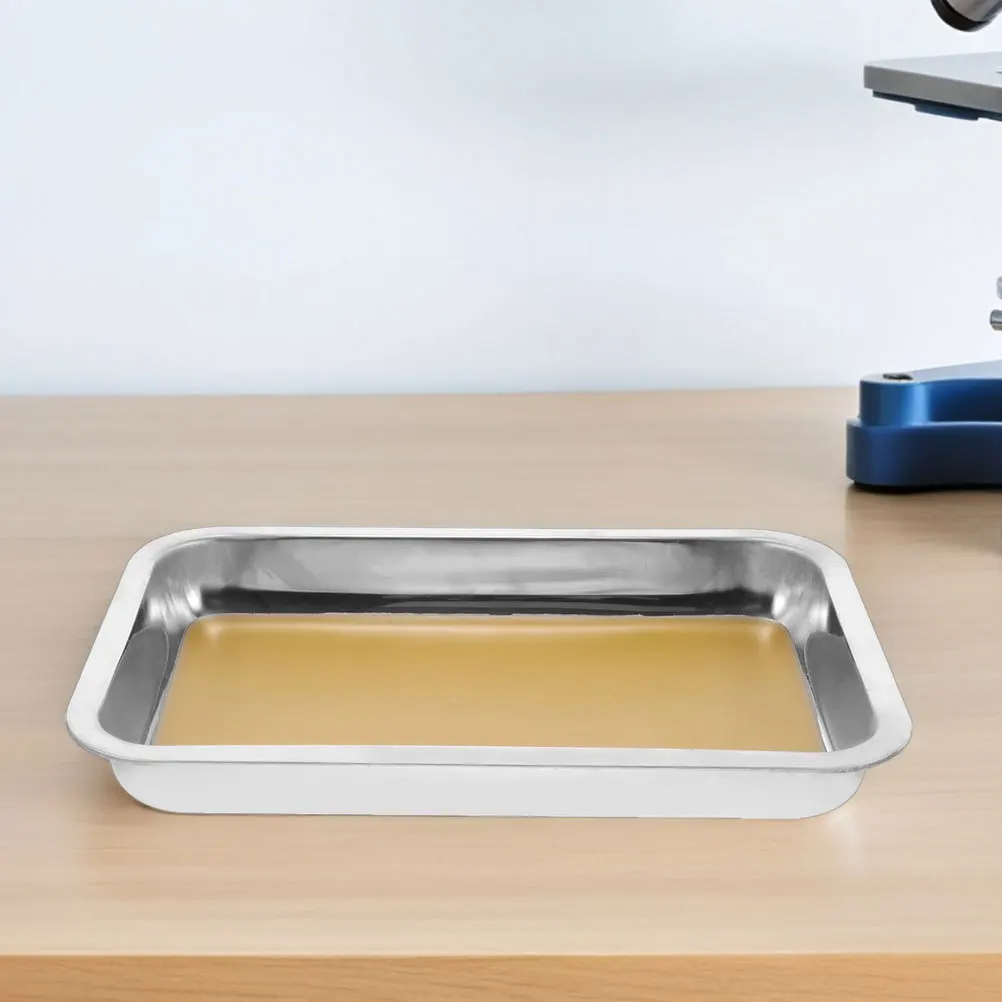 2 قطعة صينية تشريح قاعدة شمع من الفولاذ المقاوم للصدأ A4 علم الأحياء أداة العلوم التعليمية مقلاة تشريح الفصول الدراسية المدرسية #6