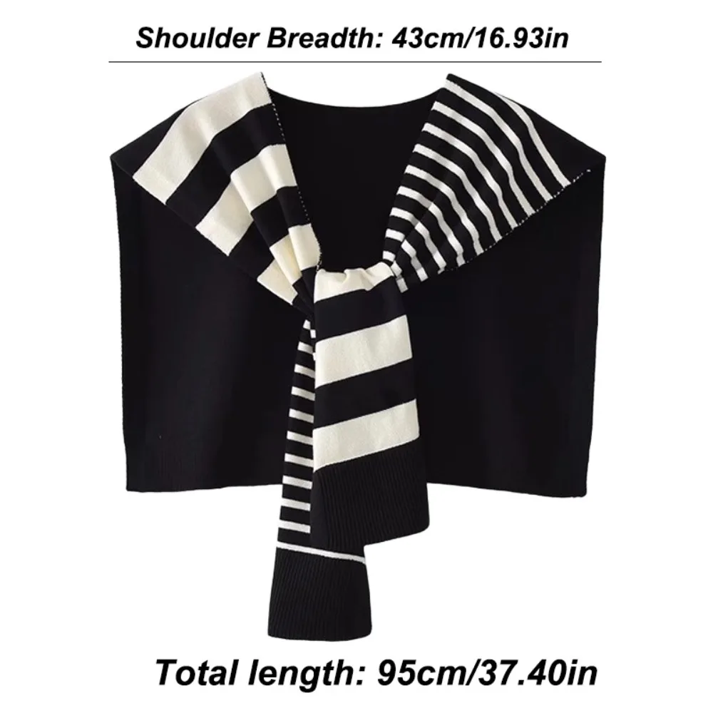 Semplice protezione solare da uomo scialle lavorato a maglia avvolge stile coreano asimmetria striscia sciarpa mantello annodato colletto finto avvolge vestiti decorazione