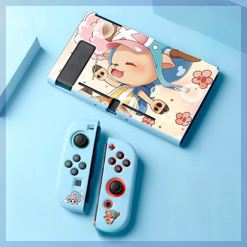 One Piece Cartoon Protective Case for Switch OLED Anime Control Joy-Con Chopper Luffy Zoro Matte TPU Split Non-Slip Soft Shell - view 2