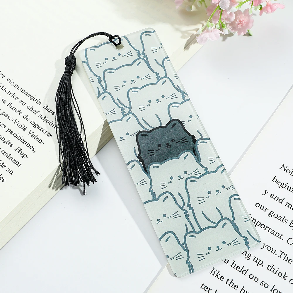 

Acrylic Graffiti Bookmark with Black Tassel Reading Accessory For Fiction Fans, For Colleagues, Friends Christmas Gifts