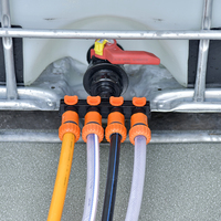 1000 Liters IBC Tank Adapter Kit- Hose 2/4-Way Garden Hose Out Valve Controller Hose Fitting For Water Tank Garden, Farm
