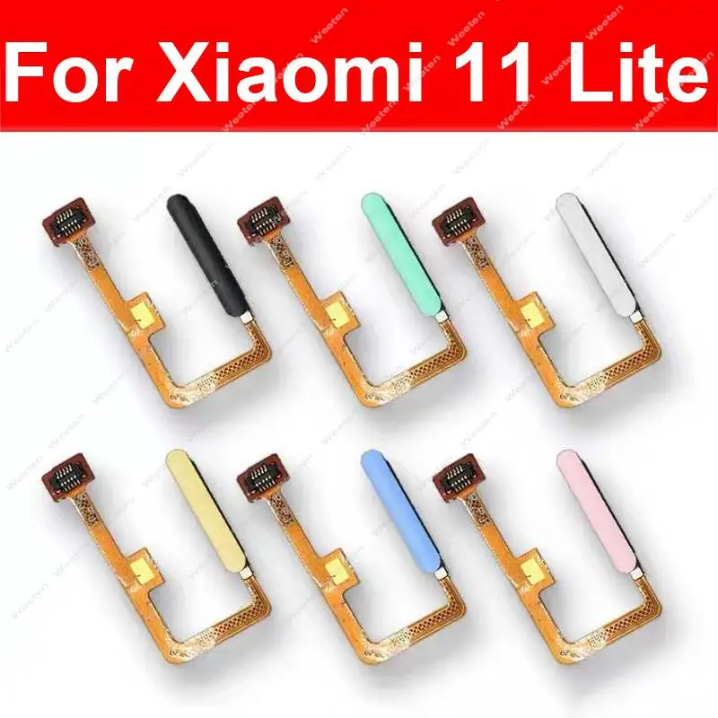 Fingerprint Sensor Home Touch ID Return Flex Cable With Power Side Button For Xiaomi Mi 11 Lite M2101K9AG Mi 11 Lite 5G M2101K9G