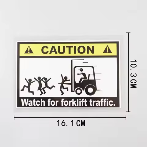 16.1cm Funny Decal Caution Fork Lift Truck Operating PVC Vinyl Car Sticker Exterior Accessorie