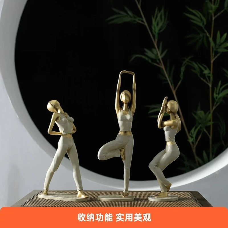 Medusa Yoga Figurine Desk Ornament Simple Storage Luxury Home Decor