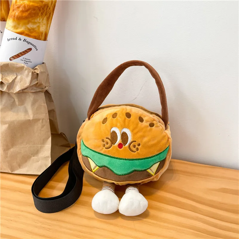 Plush Coke Doll Crossbody Bag Cute Children 2024 Cartoon Hamburger Fries Shoulder Bag Creative Coin Purse Storage Bags