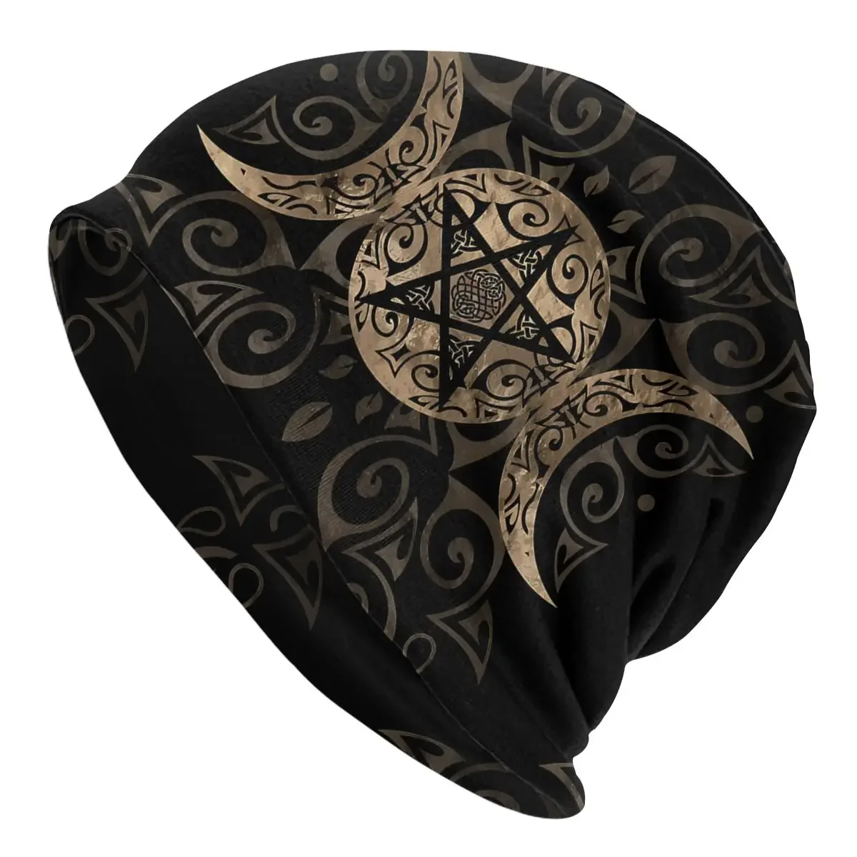 Triple Moon Goddess Pentagram Bonnet Homme Outdoor Thin Skullies Beanies Caps For Men Women Creative Hats