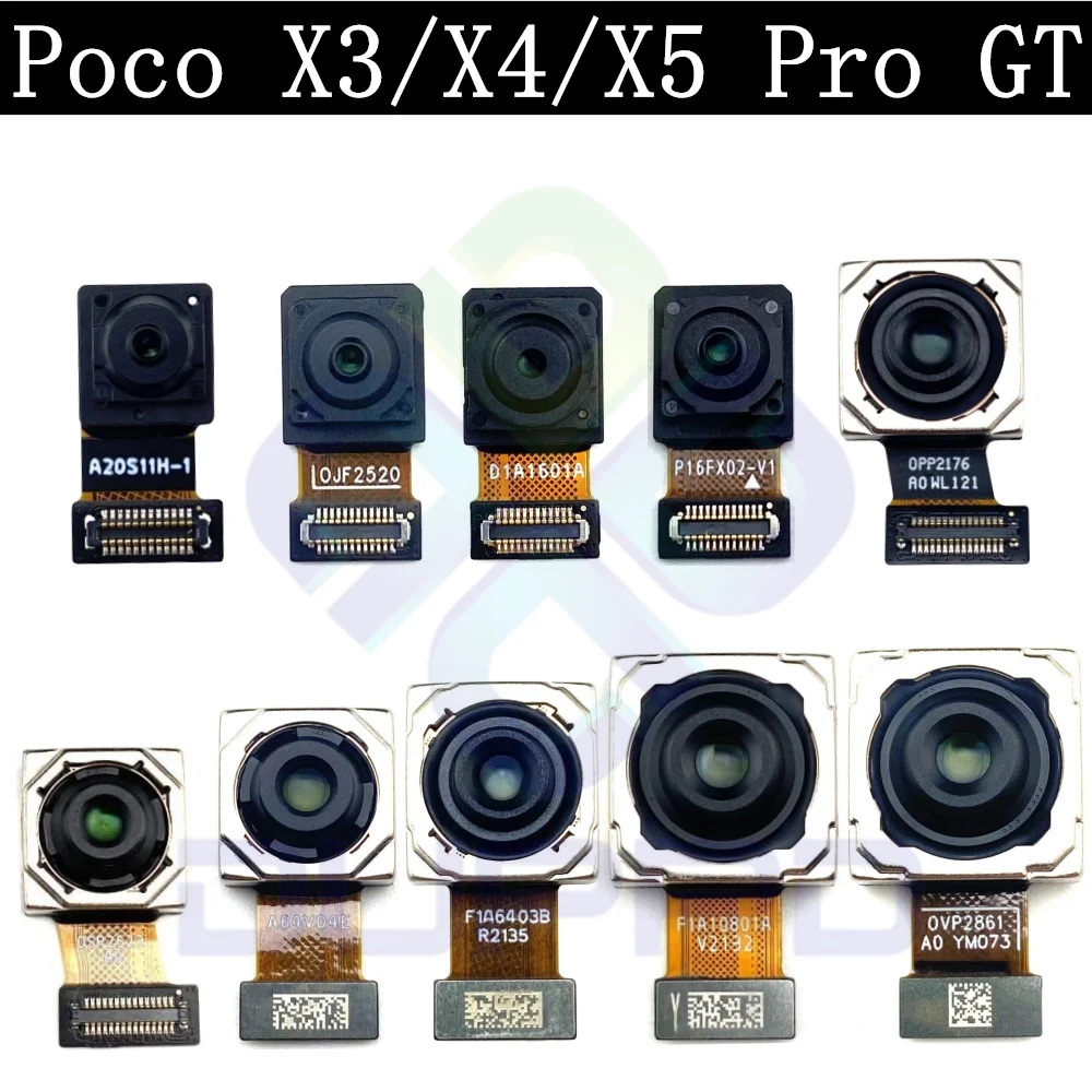 Original Rear Camera For Xiaomi Poco X3 GT X4 GT X5 Pro Wide Back Front Camera Module Flex Cable Spare Parts