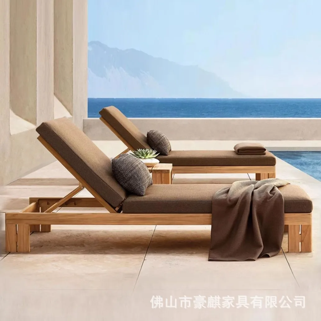 

Открытый отдых из цельного тикового дерева, пляжный стул, водонепроницаемый солнцезащитный крем для виллы, двора, отеля, бассейна, патио