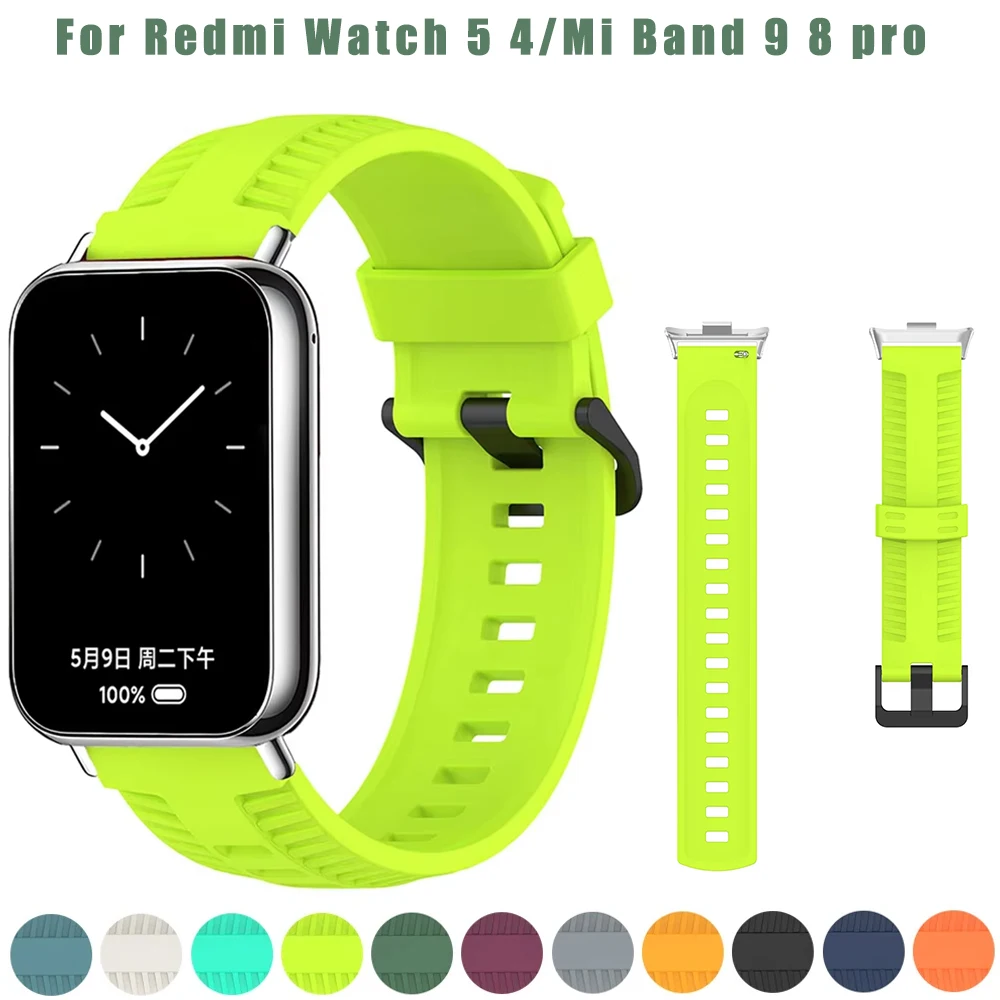 Sport-Silikonarmband für Redmi Watch 5 4, Armband, Smart-Armband für Xiaomi Mi Band 9 Pro/8 Pro, Ersatz-Uhrenzubehör