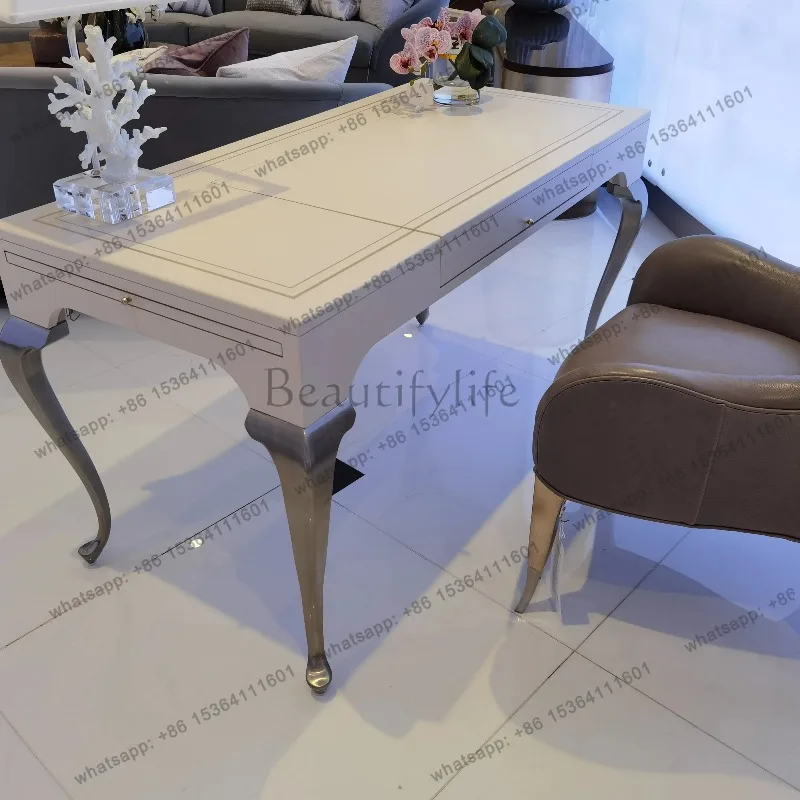 HJ American rural modern simple solid wood desk computer writing table customization