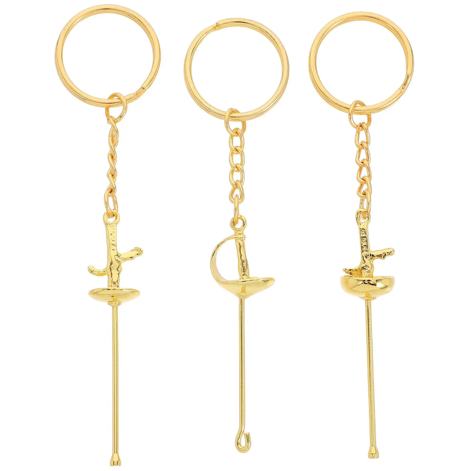 

3 Pcs Fencing Keychain Unique Design Sports Gifts Hanging Charms Keychains for Backpacks Metal Novelty Cool Practical Accessory