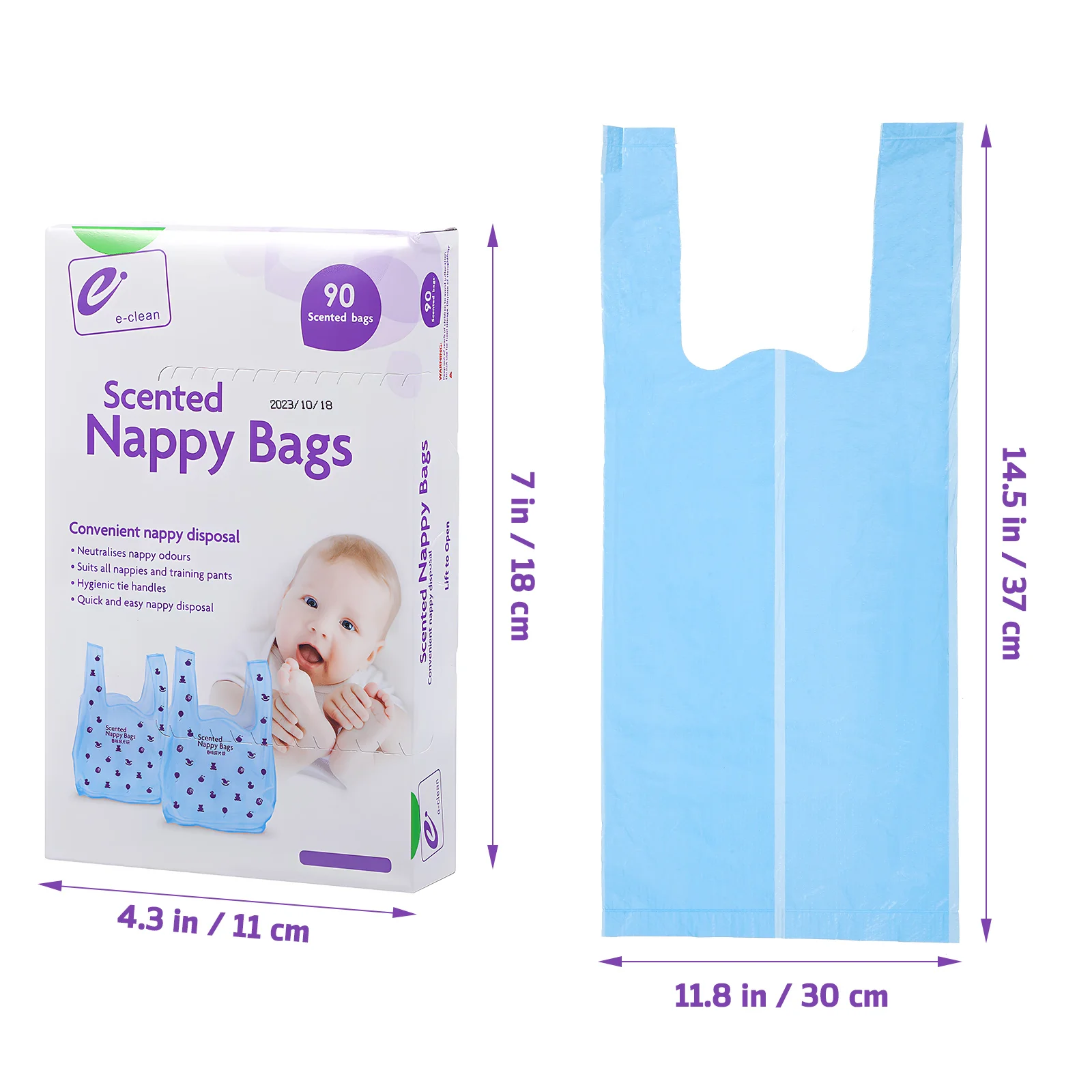 2 Boxes Diaper Collection Bag Rubbish Bags Dirty Scented Trash For Diapers Disposable Pet Waste New Imported Hdpe Travel Baby