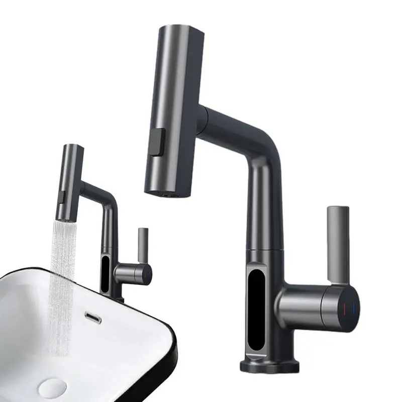 Spring Sink Faucet Rotatable Waterfall Faucet Tap For Sink 360 Degree Cleaning Water Taps For Public Washbasins Kitchen Sink