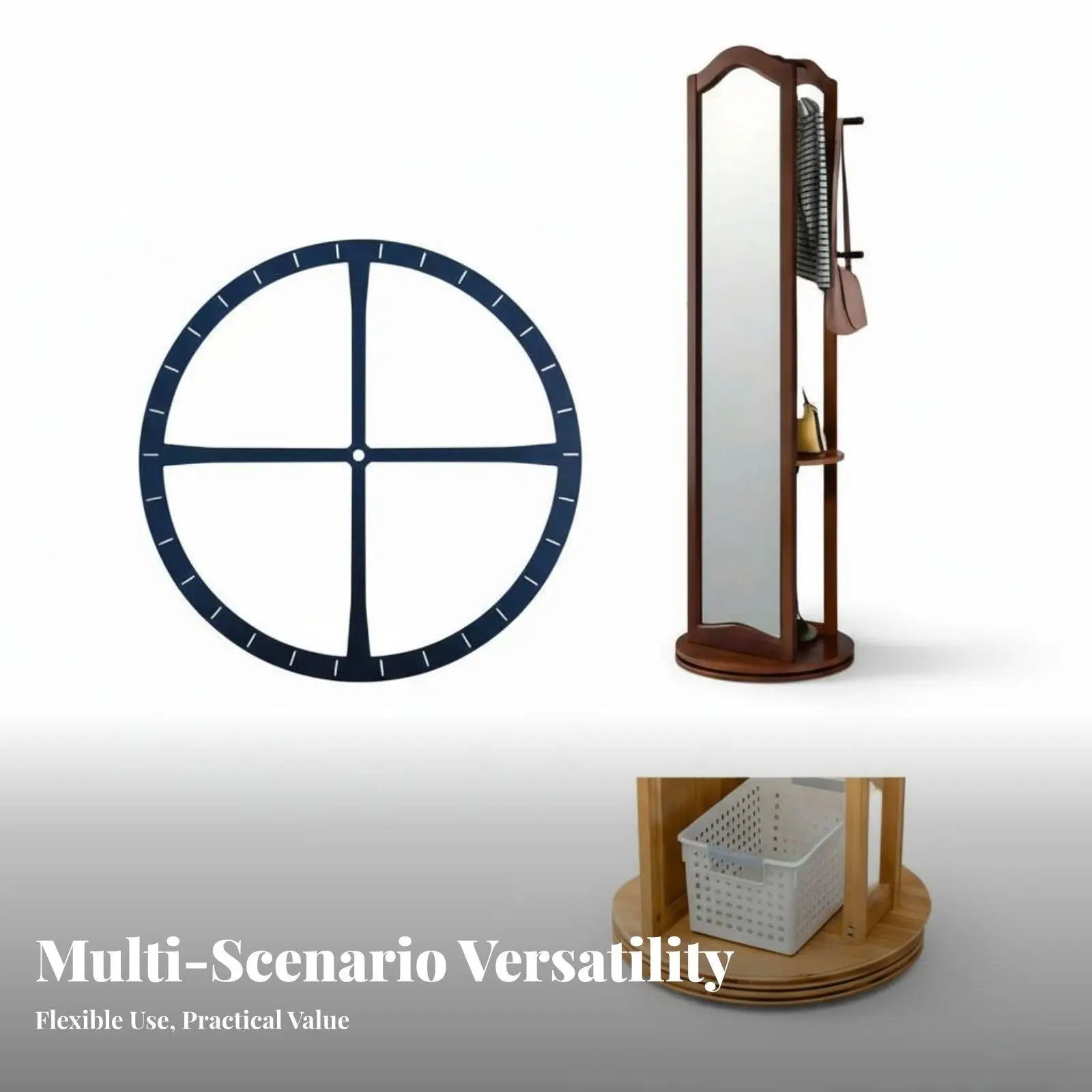 Silent Rotating Display Turntable Plastic Round Swivel Base Bearing for Retail Rack Kitchen Organizer Cake Decorating Furniture