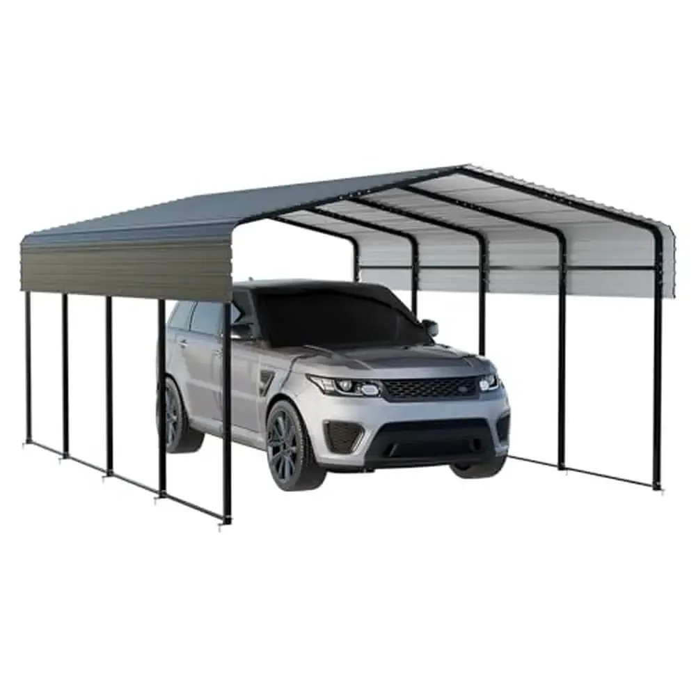 Premium Galvanized Steel Carport 13x20 FT Heavy Duty Canopy Shelter Vehicles Trucks Boats Parties Commercial Events