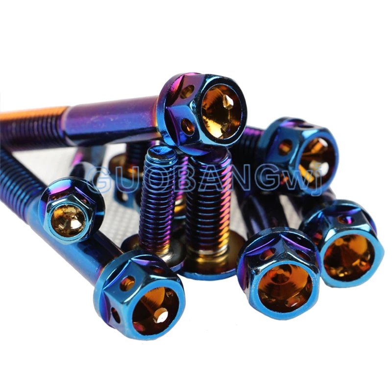 304 Stainless Steel Color Plated Hex Slotted Flange Big Head Screws for DIY Furniture Automotive Industrial Use