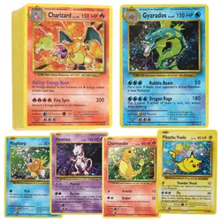 60-100Pcs English Pokemon Card 1996 Year Shining Charizard Pikachu Mewtwo trade Card Kids Pokemon Toy