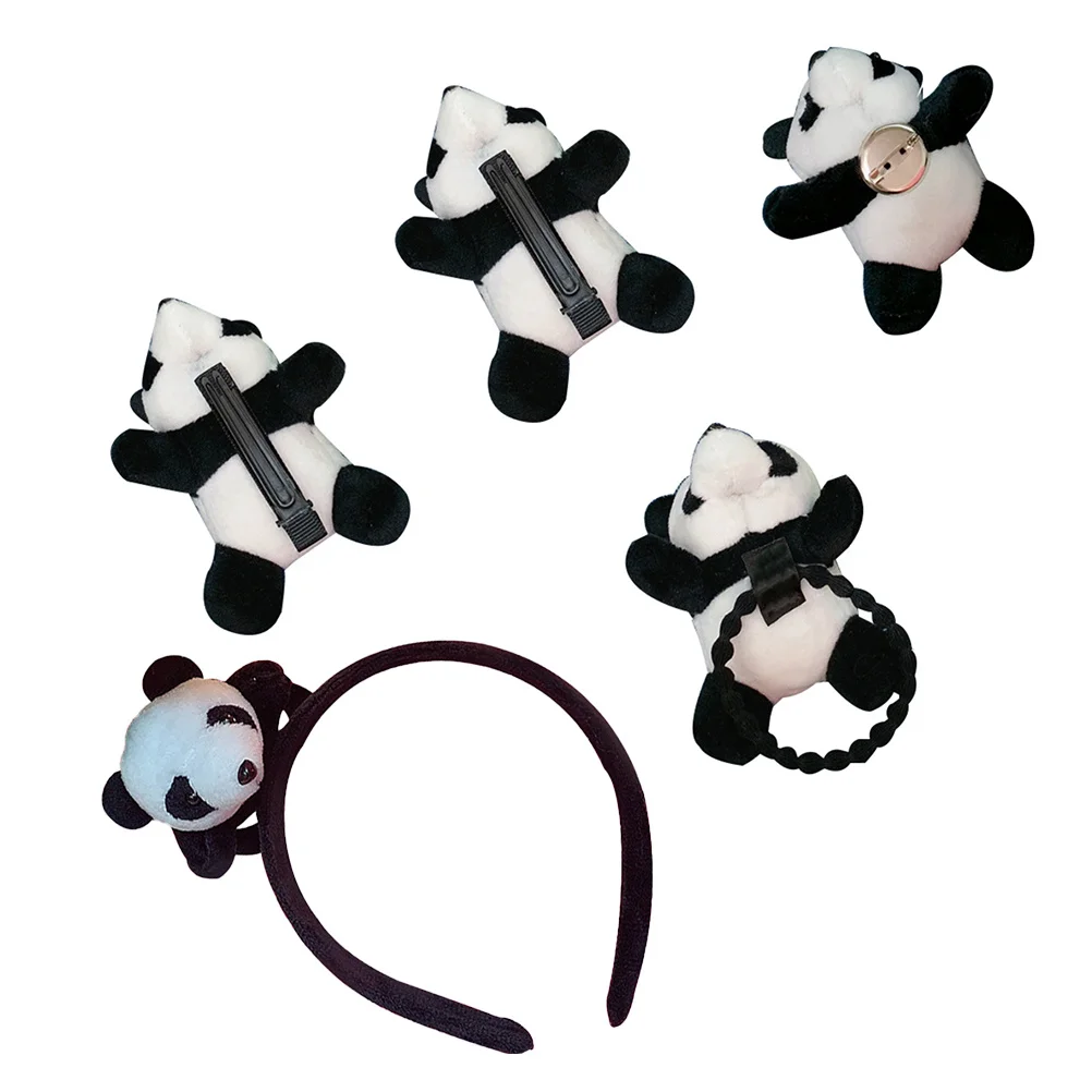 

1 комплект, аксессуары для волос в виде панды, очаровательная прочная повязка для волос, веревка для волос, заколка для волос, костюм для вечеринки, зимний праздник, Рождество