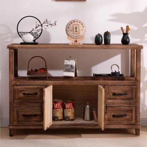 Vintage solid wood sideboard storage living room old storage cabinet 3