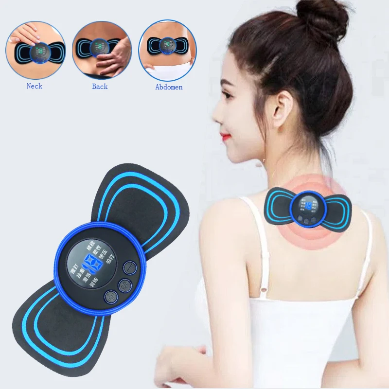 ZB Mini Portable EMS Neck Massager Electric Neck Stretcher For Cervical Muscle Pain Relief And Shoulder Relaxation Massage Patch