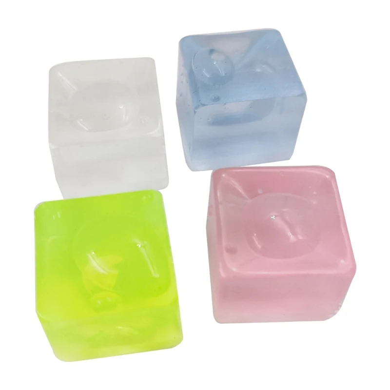 77HD Ice Block Anti-Stress TPR Toy Simulation Ice Cube Soft Stretchy Toy Handsqueeze Toy Novelty Practical Joke Props