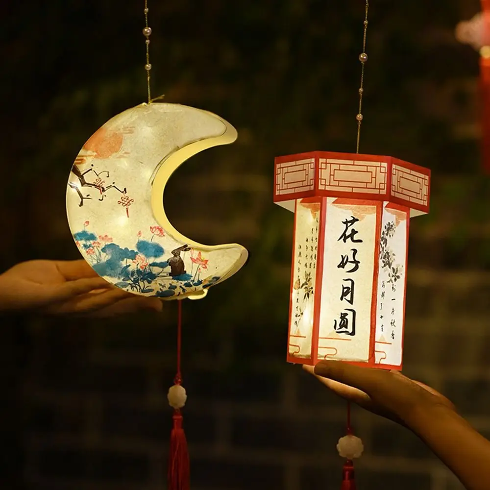 Paper Middle Autumn Festival Lantern Chinese Style Handmade Festival Lantern Material Kit DIY Craft Luminous