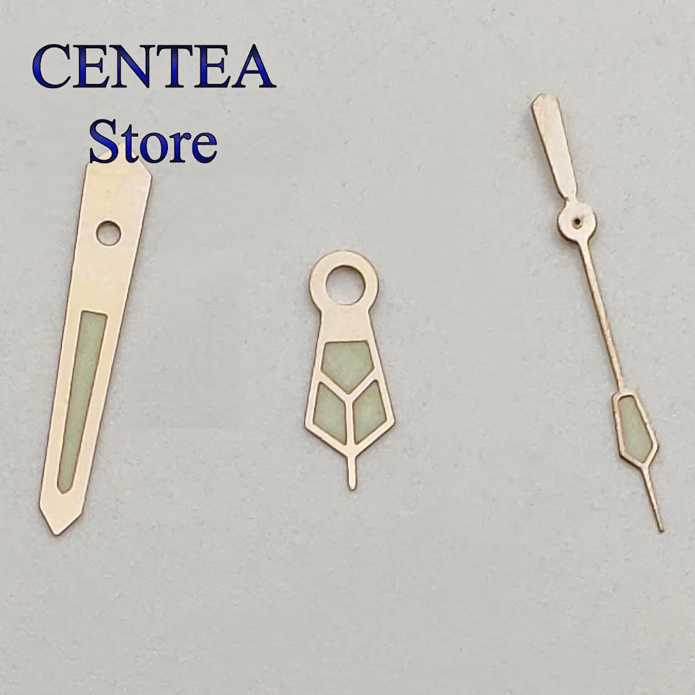 Richus นาฬิกาเงินทองคำสีกุหลาบมือสีเขียวส่องสว่างพอดีกับ NH35 NH36การเคลื่อนไหว