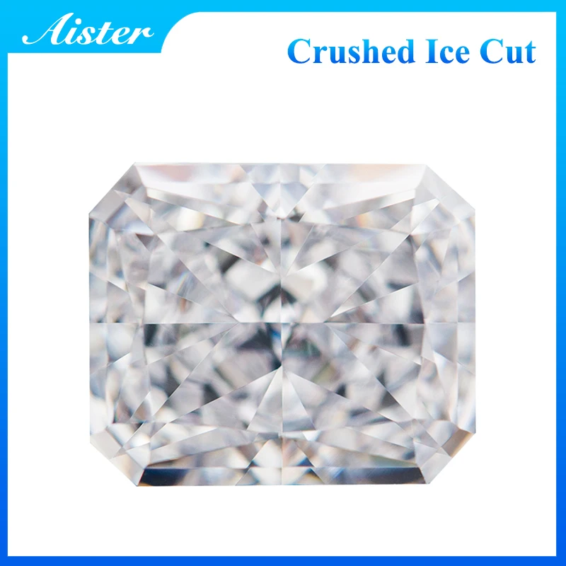 New White High Carbon Diamond Radiant Crushed Ice Cut Cubic Zirconia 4K Cutting 5A Quality CZ Gemstones for DIY Jewelry Making