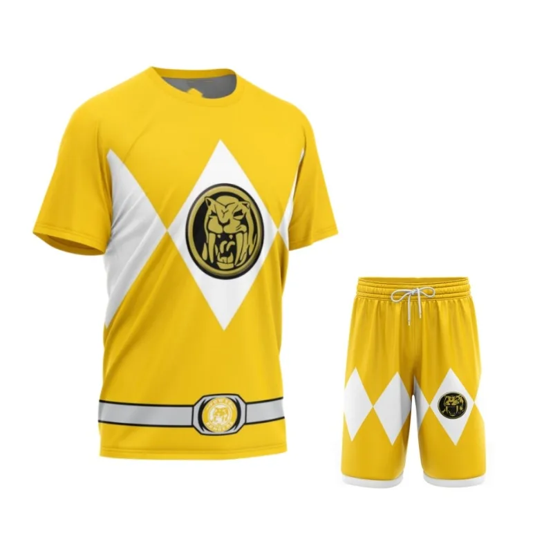 2026 Dinosaur Totem Dinosaur Team Red Team Round Neck Short Sleeve, Popular T-shirt, Ninja Sports Quick Drying Short Sleeve Set view 2