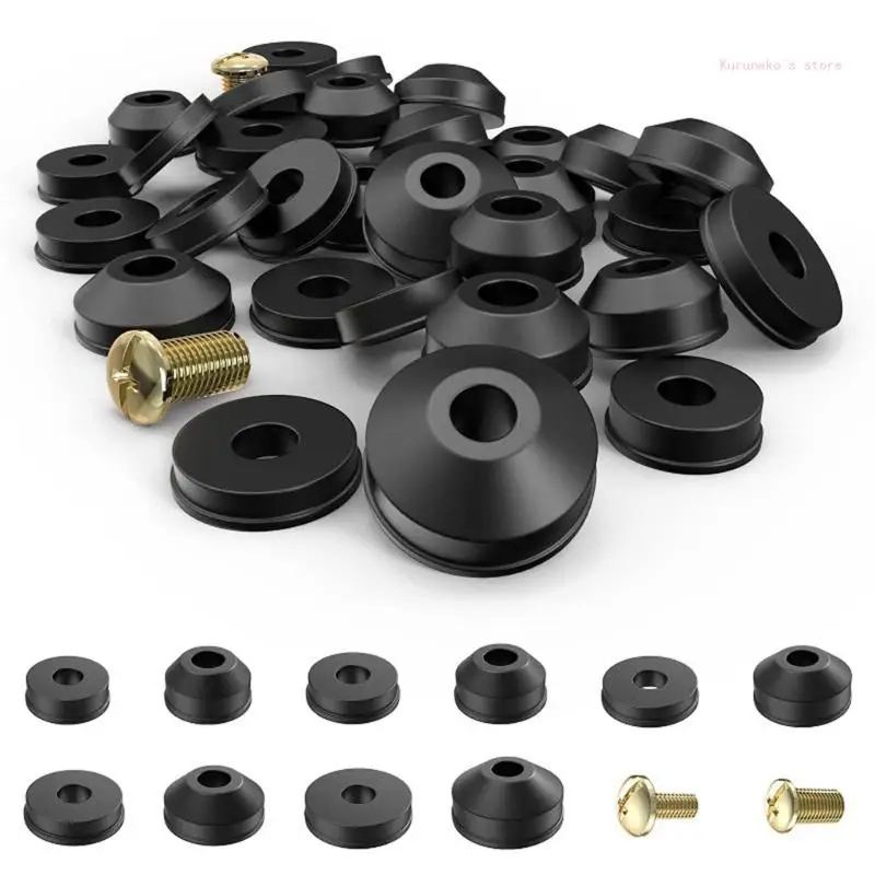 

116Pcs Leak Fixing Rubber Washers Flat and Beveled Rubber Faucet Washers