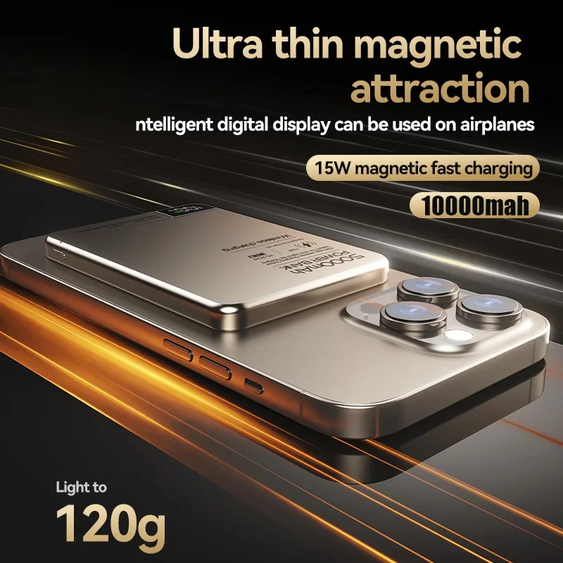 For Xiaomi High Quality Alloy 10000mAh Fast Charger Power Bank With Battery Powerbank Magnetic Wireless Phone Charger