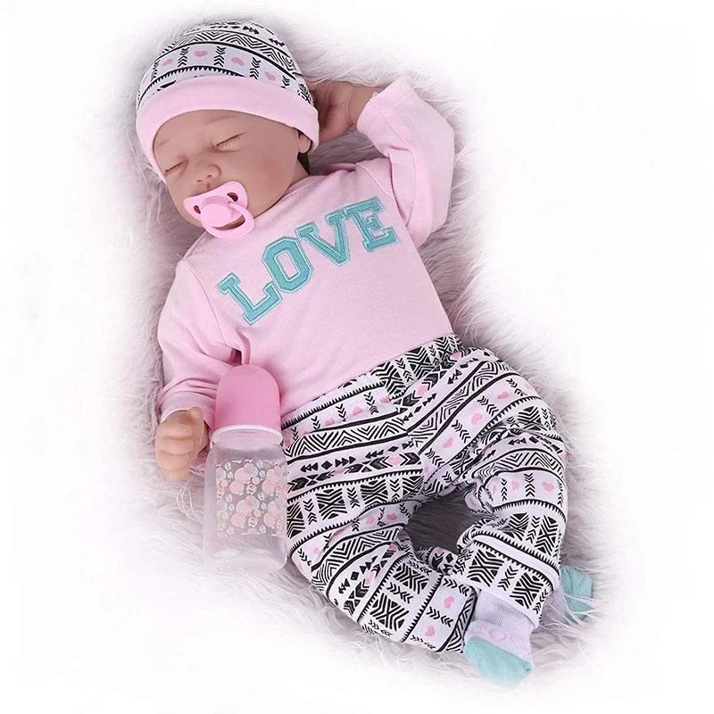 Reborn Dolls Baby Clothes Pink Outfits for 20- 22 inch Reborn Doll Girl Baby Clothing Baby Sets