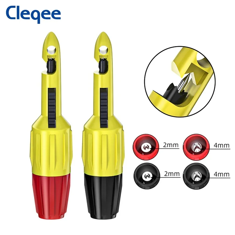 

Cleqee P30039 Прокол изоляционного провода с зажимом для испытательного крючка на разъеме 2 мм/4 мм, испытательный зонд для ремонта автомобилей