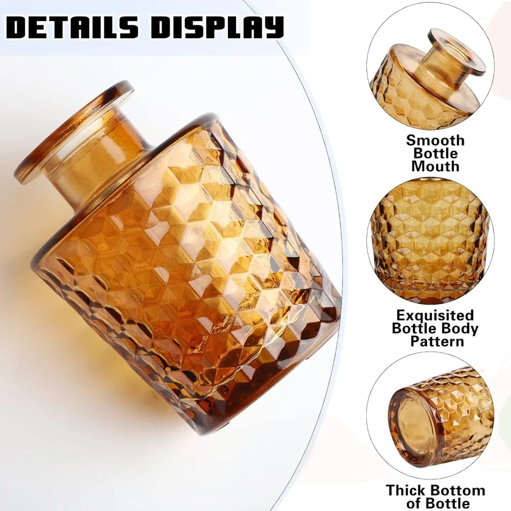 مجموعة مزهرية برعم زجاجي كهرماني مكونة من 30 قطعة - مزهريات زهور صغيرة عتيقة للقطع المركزية والديكورات المنزلية #6