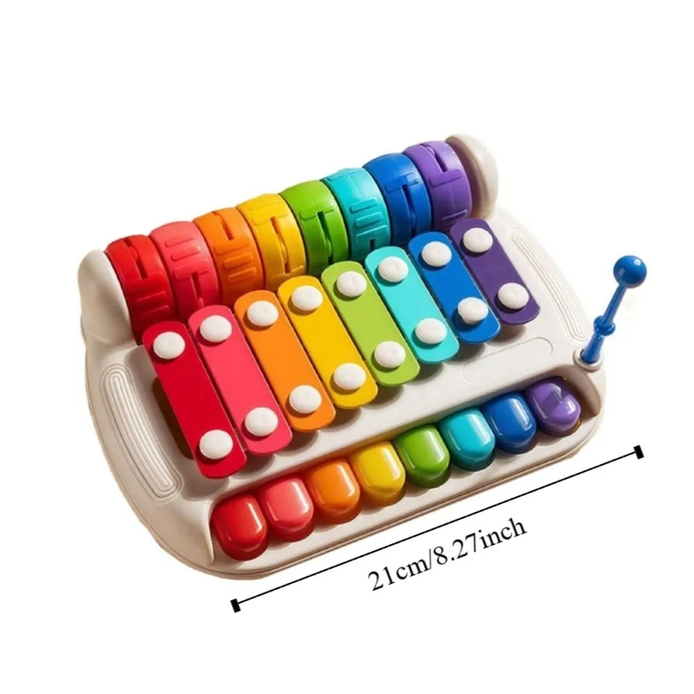 Plastikowe pianinko z 8 dźwiękami, zabawka edukacyjna, instrument perkusyjny, zabawka muzyczna dla niemowląt, pałeczki perkusyjne, zabawka 2 w 1, xylofon.