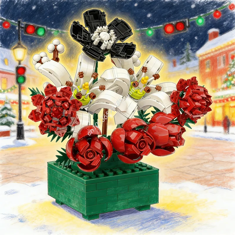 

1017pcs MOC Botanicals The Dark Bouquet Model Building Blocks Architecture Toys DIY Creative Education Christmas Gifts Idea