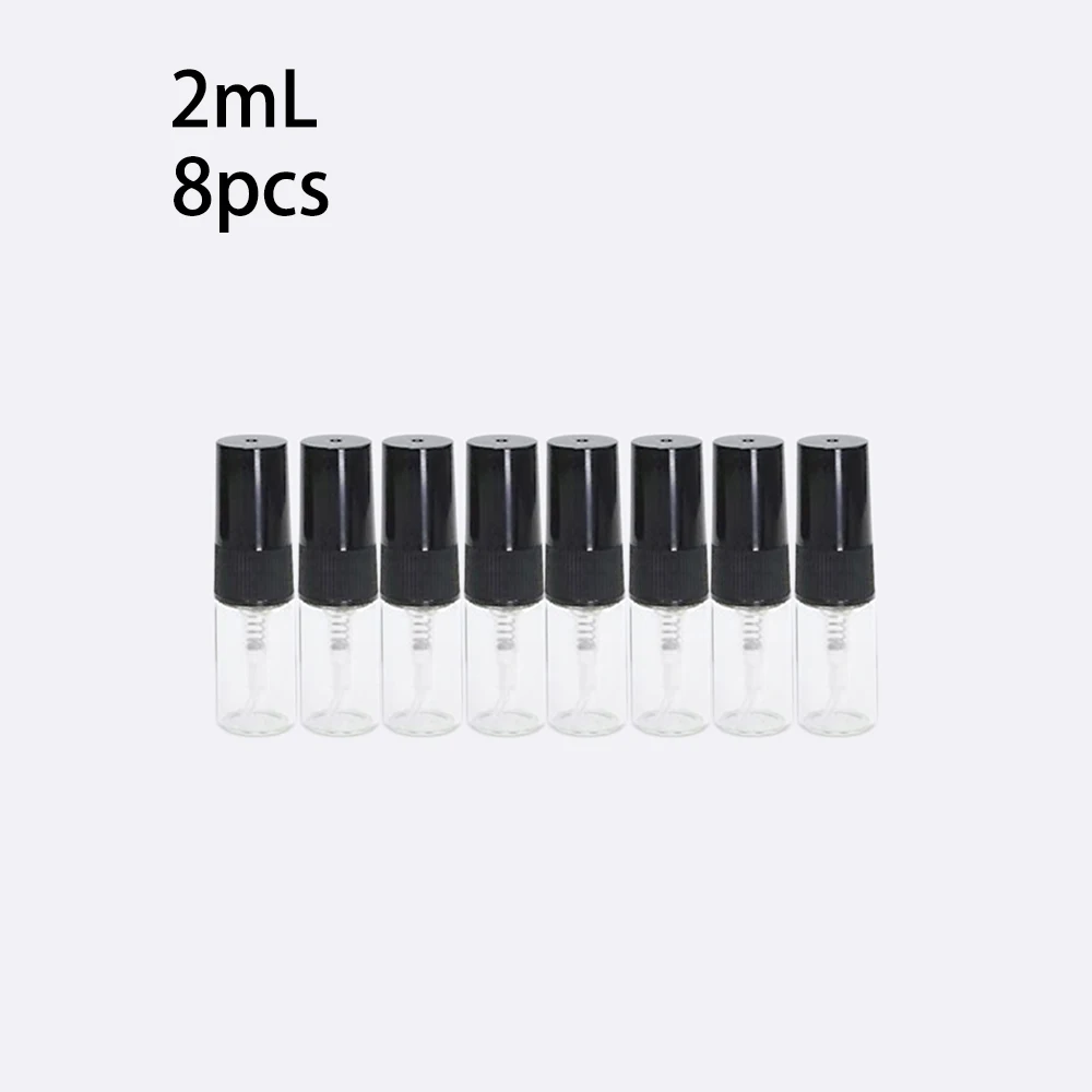 8 stks 2 ml glazen spuitfles, 3 ml draagbare parfumflesje, 5 ml lege hervulbare cosmetica container, 10 ml Keulen reisfles