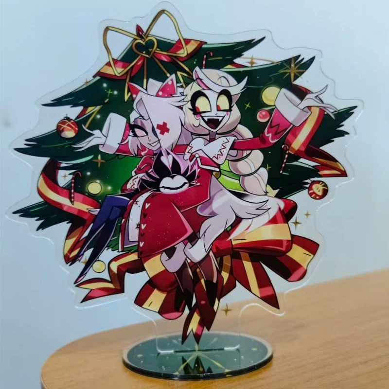 Hell Inn Anime Peripherals Christmas Vaggie Figure Chaggie Acrylic Stand Vagatha Standing Plate Collectible Desk Ornaments Toys